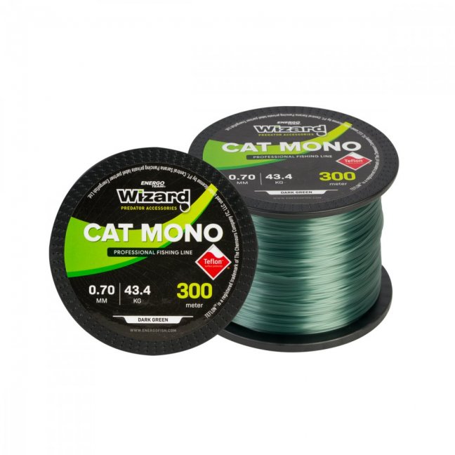Wizard vlasec Cat Mono tmavě zelená 300m - Varianta: 0,40mm / 19,6 kg