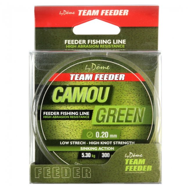 By Döme Team Feeder Camou Green 300m - Velikost: 0,20mm/5,3kg