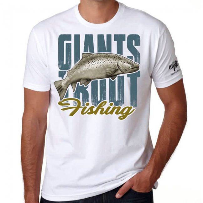 Giants fishing Tričko pánské bílé - Pstruh - Varianta: vel. L