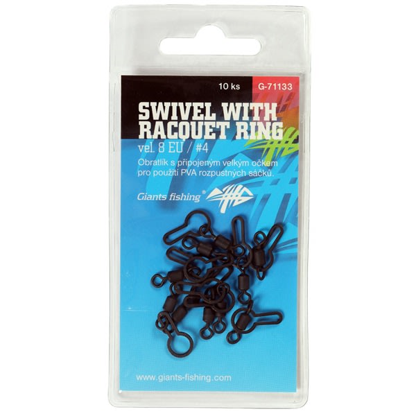 Forgó, gyűrűvel Swivel with Racquet ring, UK.4 (veľ.8 EU)/10ks