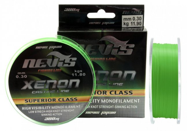 NEVIS Xenon 300/600m - fluo zelený - Velikost: 300m/0.20mm/5,50 kg