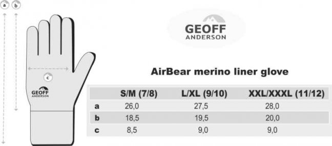 Protiskluzové Rukavice Geoff Anderson AirBear merino - Velikost: XXL/XXXL