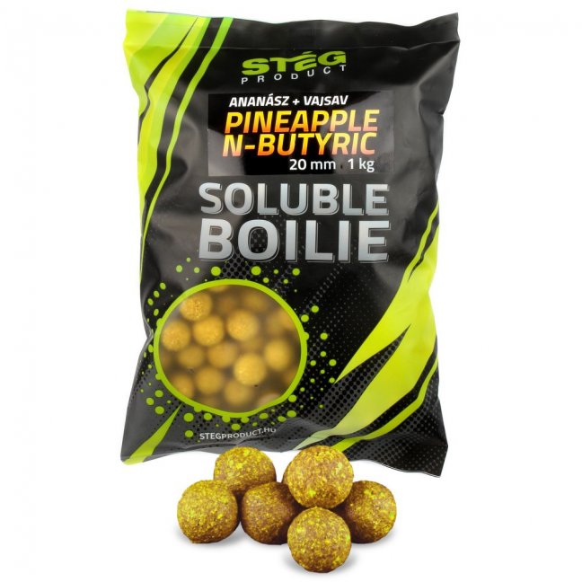 Stég Product Soluble Boilie 20mm Pineapple-N-Butyric 1kg