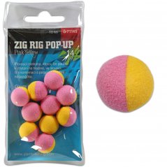 Legebő hab Zig-Rig bojli Zig Rig Pop-Up pink-yellow 14mm, 10db