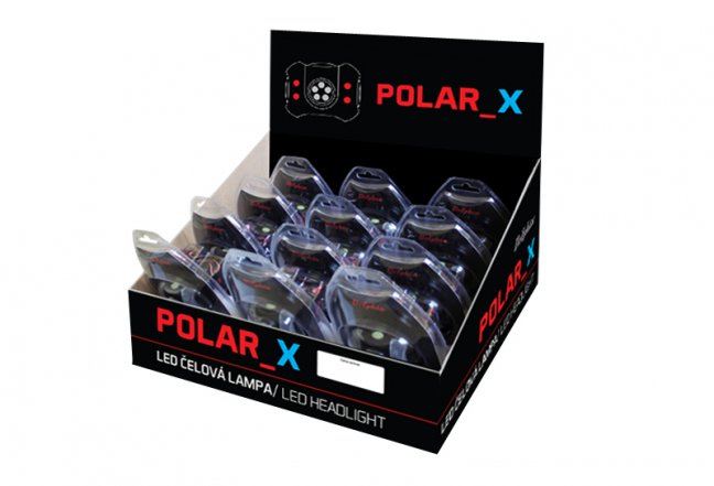 Čelová lampa Delphin POLAR_X - Rozmer: 5+4 LED