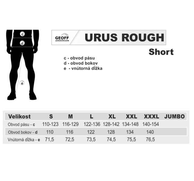 Nohavice Geoff Anderson Urus Rough krátke - Veľkosť: XXL
