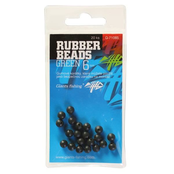 Gumiütköző golyó, Rubber Beads Transparent Green 5mm, 20db
