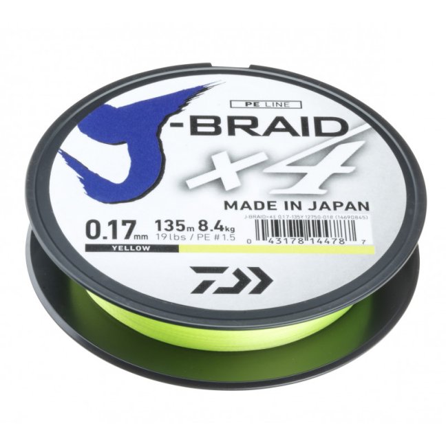 DAIWA J-BRAID X4 sárga 135m