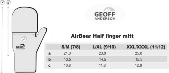 Zateplené otevírací Rukavice Geoff Anderson AirBear - Velikost: L/XL